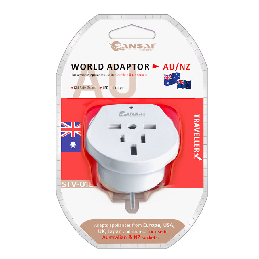 Sansai  STV-018  Inbound Travel Adapter - US / UK / EU to AU / NZ Plug