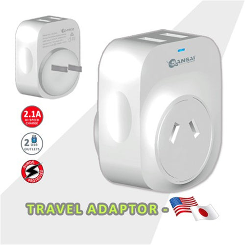 Sansai  STV-3007  Outbound USB Travel Adapter - NZ / AU to Japan Plug