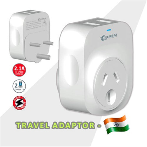Sansai  STV-3013  Outbound USB Travel Adapter - NZ / AU to South Africa / India Plug