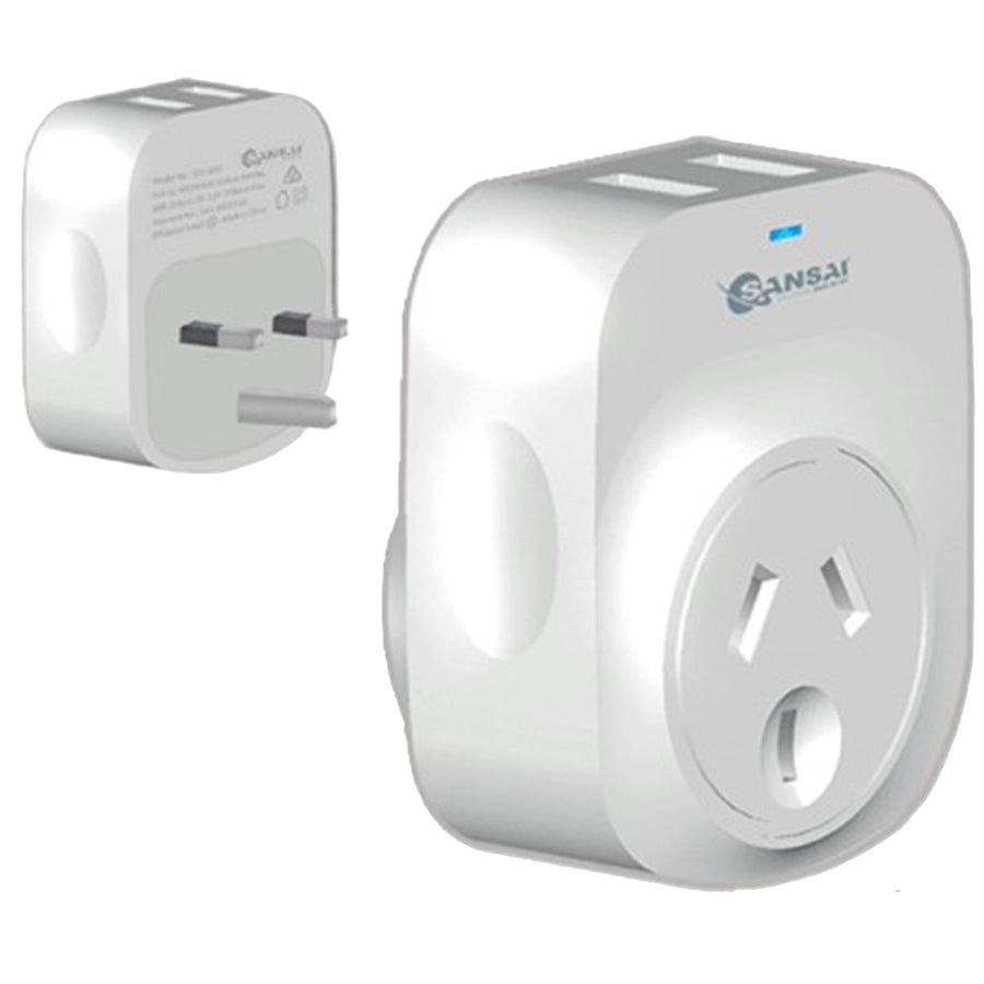Sansai  STV-3011  Outbound USB Travel Adapter - NZ / AU to UK Plug