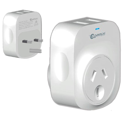 Sansai  STV-3011  Outbound USB Travel Adapter - NZ / AU to UK Plug