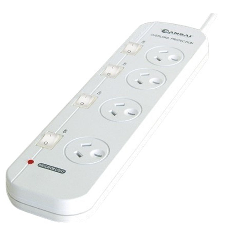 Sansai PAD-054SW 4 Ways Powerboard, With Individual Switch & Extra Space