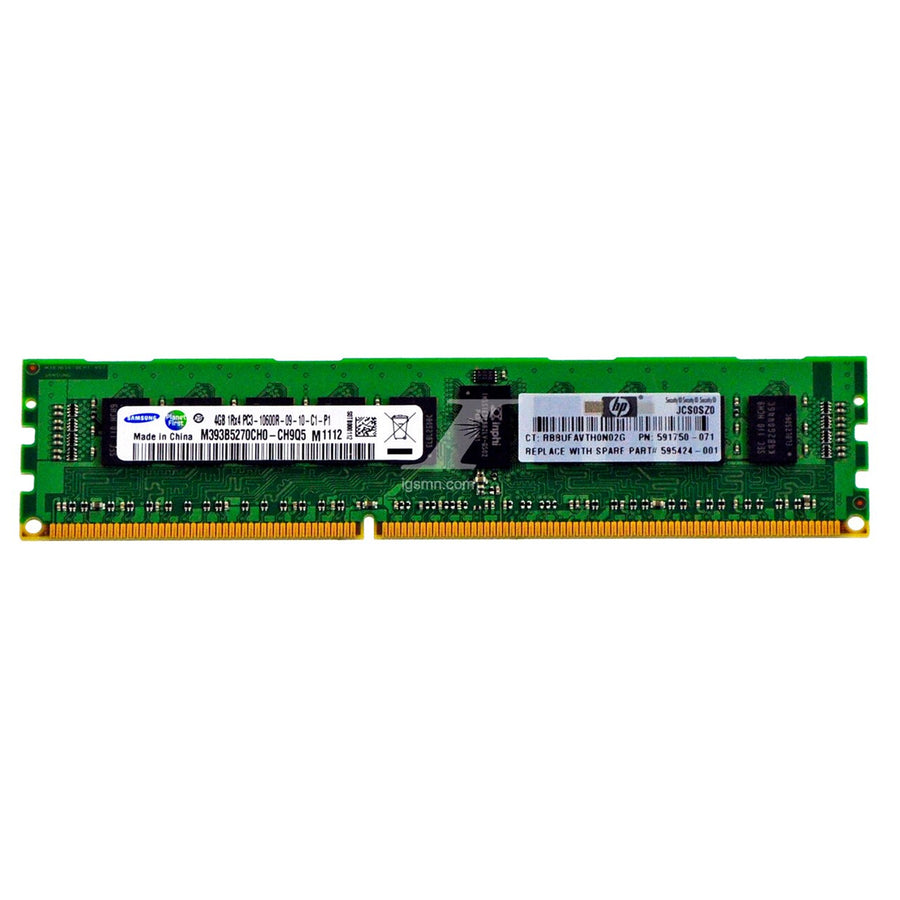 595424-001 - HP 4GB PC3-10600R 1333MHz ECC REG SR x4 CAS-9 DIMM - Intel
