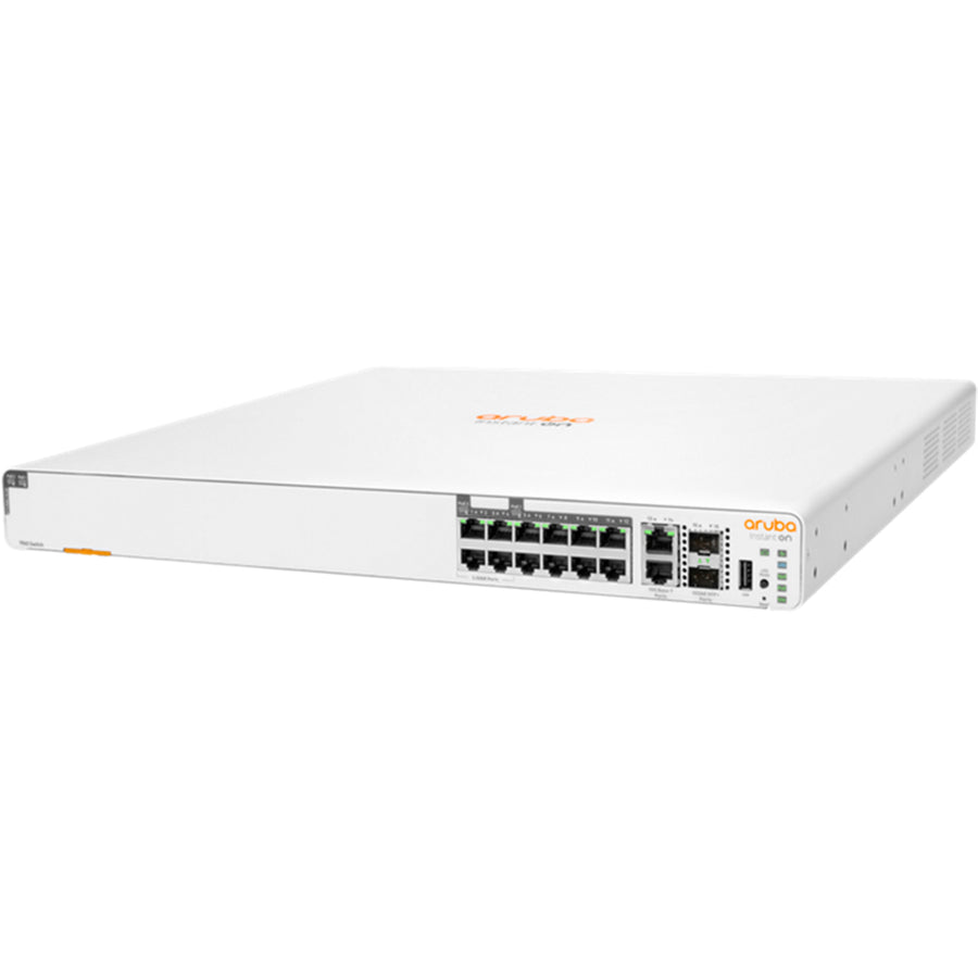 HPE Instant On 1960 S0F35A 12-Port Multi-gigabit Smart Managed Layer 2+ Stackable Switch with 2 x SFP+, 2 x 10G RJ45, 8 x 802.3af/at PoE Port, 4 x 2.5G 802.3bt PoE Port (Max 480W)