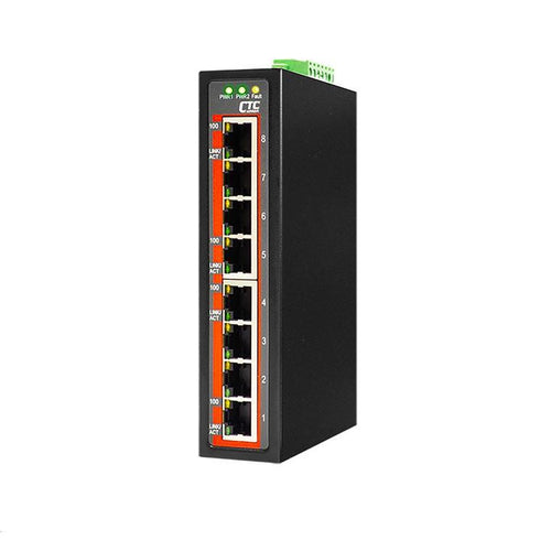 CTCUNION 8 Port Fast Ethernet Unmanaged Switch.-10C 60C. 8x 10/100BaseT(X). Power