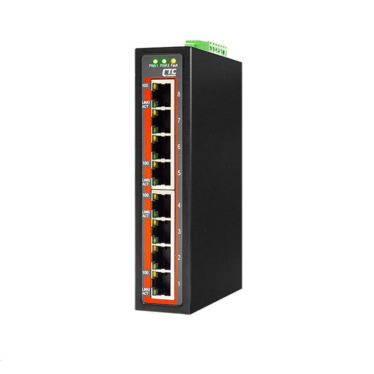 CTCUNION 8 Port Fast Ethernet Unmanaged Switch.-10C 60C. 8x 10/100BaseT(X). Power