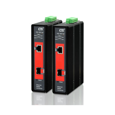 CTCUNION Managed Media Converter 10/100/1000Base-T(X) to 100/1000 Base-X SFP. -20C 75C