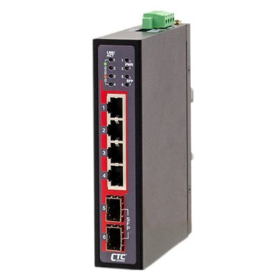 CTCUNION IGS-402CS-E - 4-Port Gigabit Unmanaged Kompakt-Switch. -40C +75C. 4x 10/100/1000Base-T plus 2x