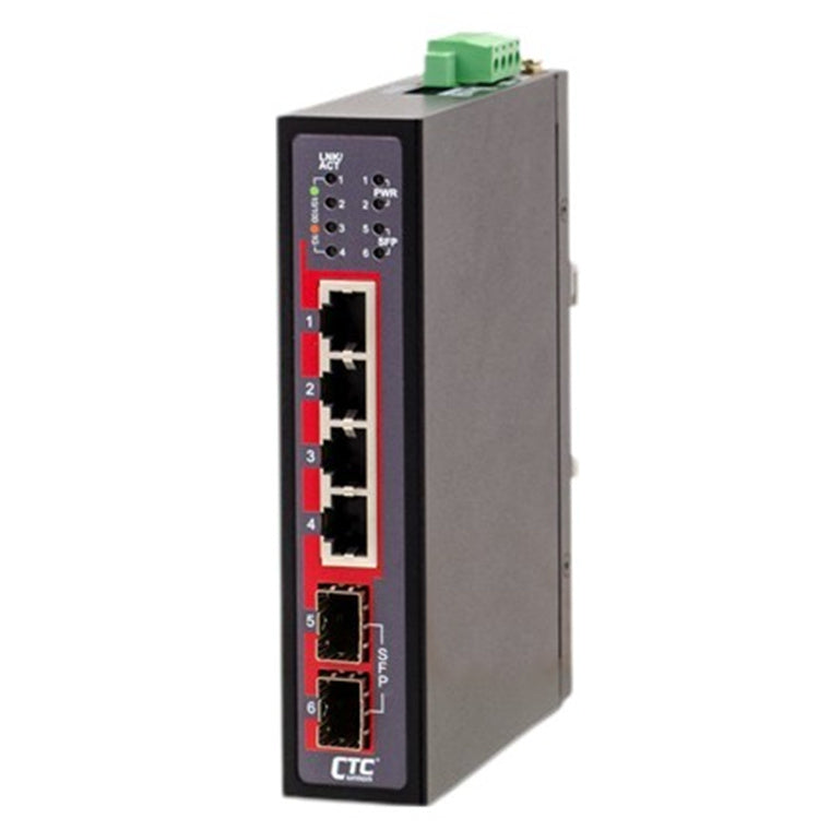 CTCUNION IGS-402CS-E - 4 Port Gigabit Unmanaged Compact Switch. -40C +75C. 4x 10/100/1000Base-T plus 2x
