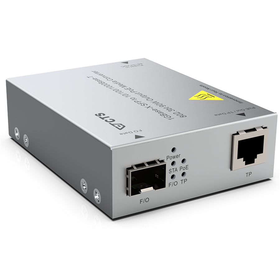 CTS SRC-3002SFP-BT - 1GBase-X SFP to 10/100/1000 Base-T 802.3BT 90W Output POE Rugged Media Converter