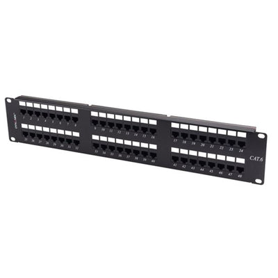 DYNAMIX PP-C6-48 - 48 Port 19'' Cat6 UTP Patch Panel T568A & T568B Wiring. 2RU 110x Terminations