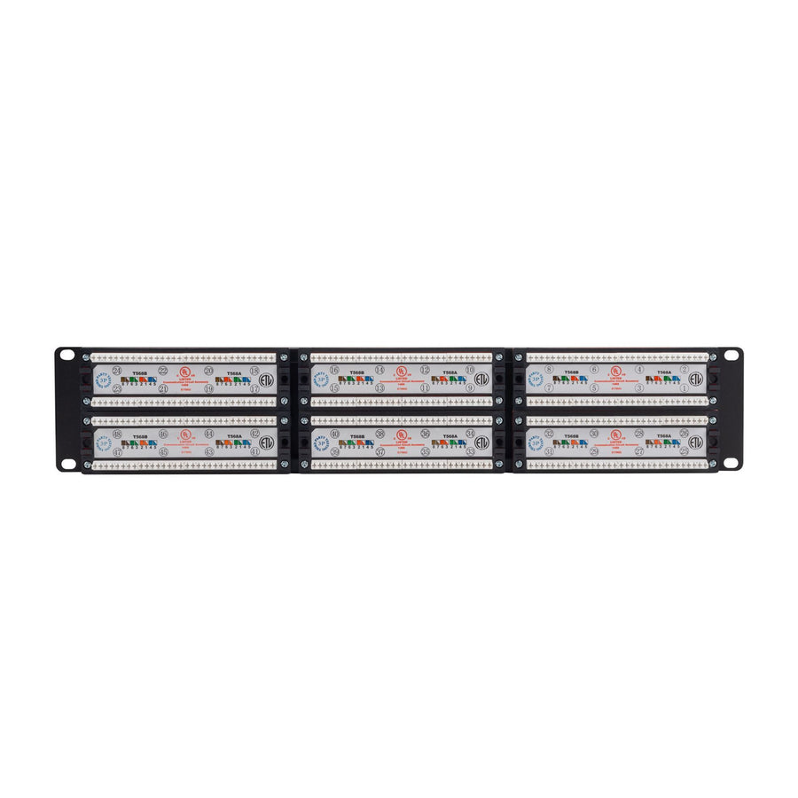 DYNAMIX PP-C6-48 - 48 Port 19'' Cat6 UTP Patch Panel T568A & T568B Wiring. 2RU 110x Terminations