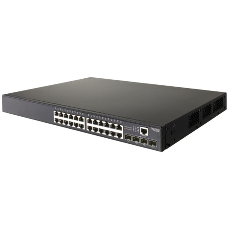 EDGECORE ECS4100-28P - 24 Port Gigabit PoE+ Managed L2+/L3 Lite Switch. 4x GE SFP Ports. 1x RJ45