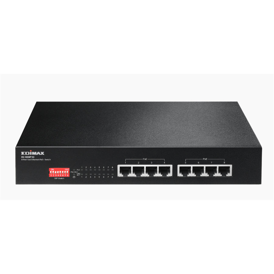 EDIMAX ES-1008PV2 - 8 Port 10/100 Fast Ethernet PoE+ Switch w/ DIP Switch