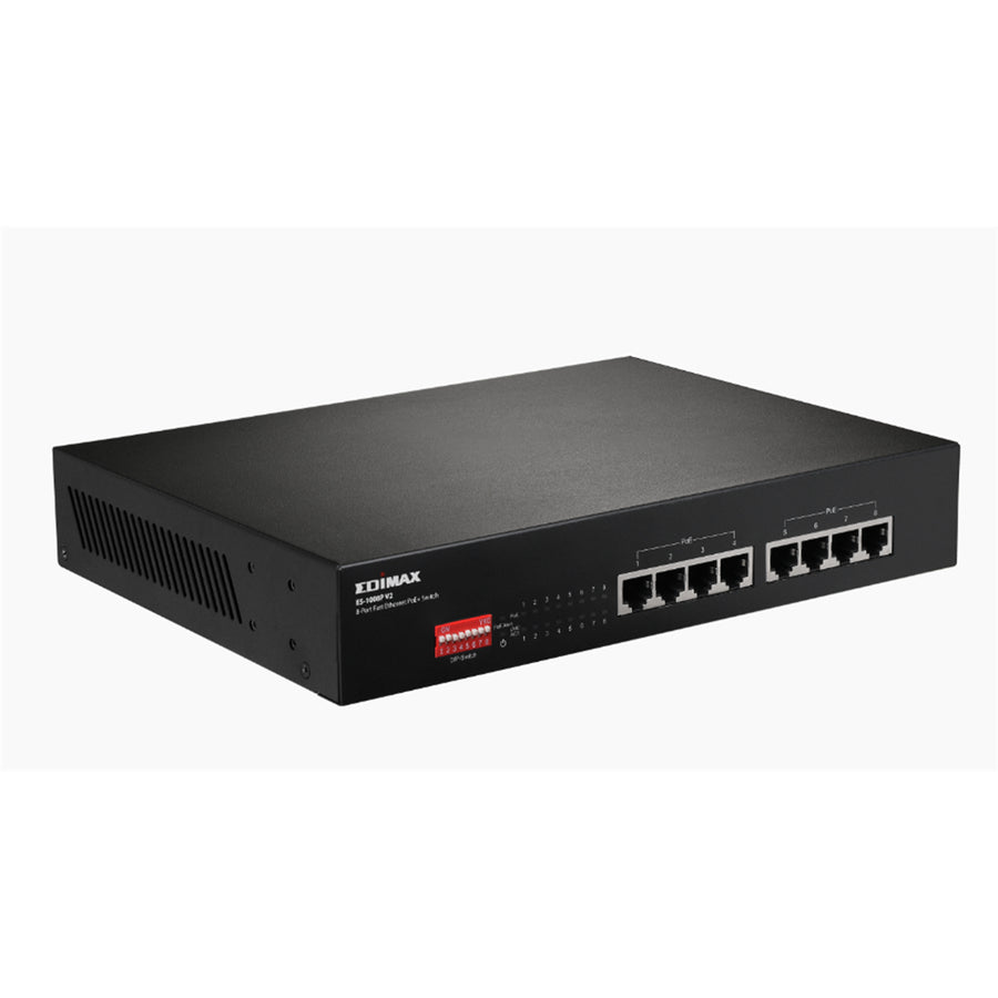 EDIMAX ES-1008PV2 - 8 Port 10/100 Fast Ethernet PoE+ Switch w/ DIP Switch