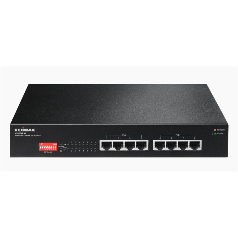 EDIMAX GS-1008PV2 - 8 Port 10/100/1000 Gigabit PoE+ Switch w/ DIP Switch