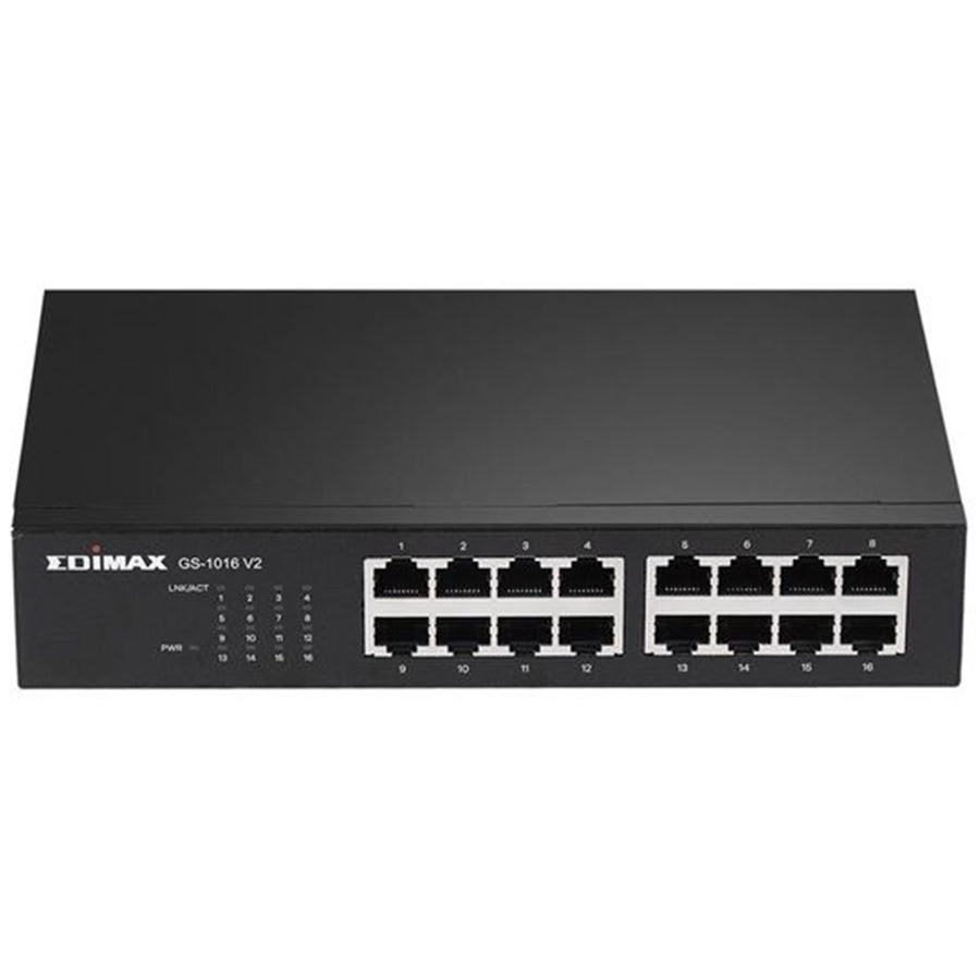 EDIMAX GS-1016V2 - 16 Port 10/100/1000 Gigabit Rack-mount Unmanaged Switch