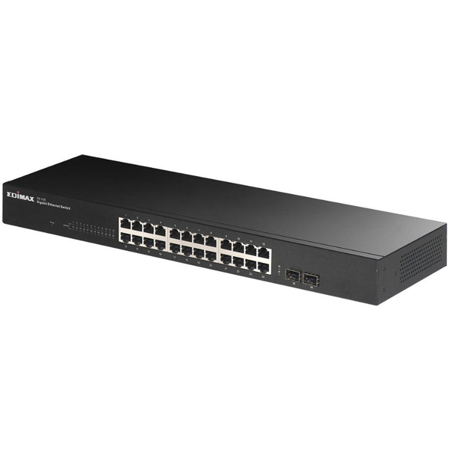 EDIMAX GS-1026V3 - 24 Port Gigabit Rack-Mount Unmanaged Switch 2 SFP Ports