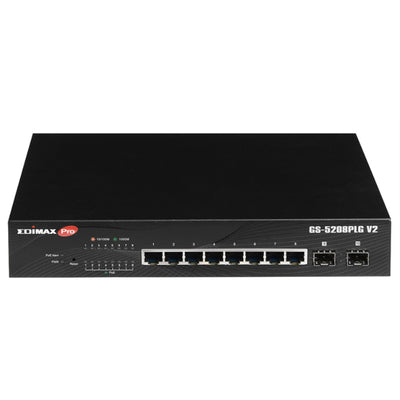 EDIMAX GS-5208PLGV2 - 10-Port Gigabit Long Range PoE+ Web Smart Switch 2 SFP-Ports
