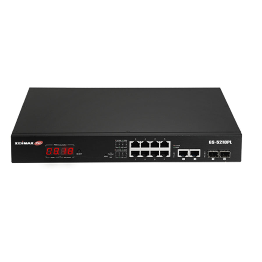 EDIMAX GS-5210PL - 12 Port Surveillance Long Range Gigabit PoE+ Web Smart Switch