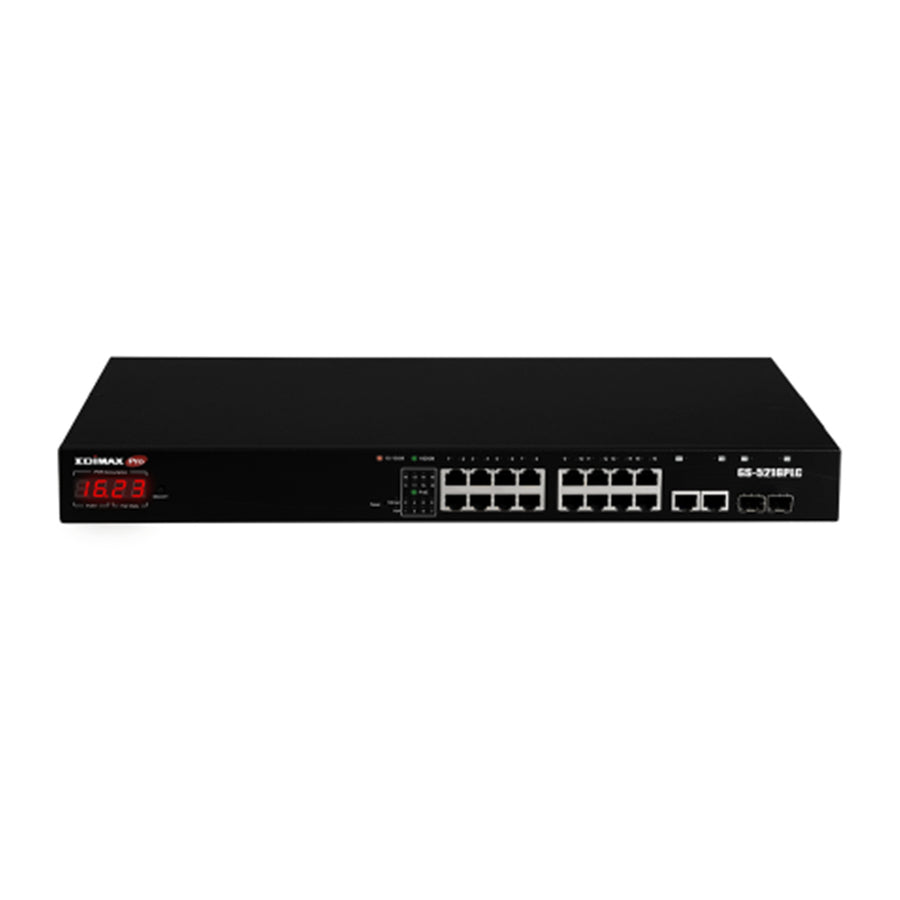 EDIMAX GS-5216PLC - 18 Port Surveillance Long Range Gigabit PoE+ Web Smart Switch
