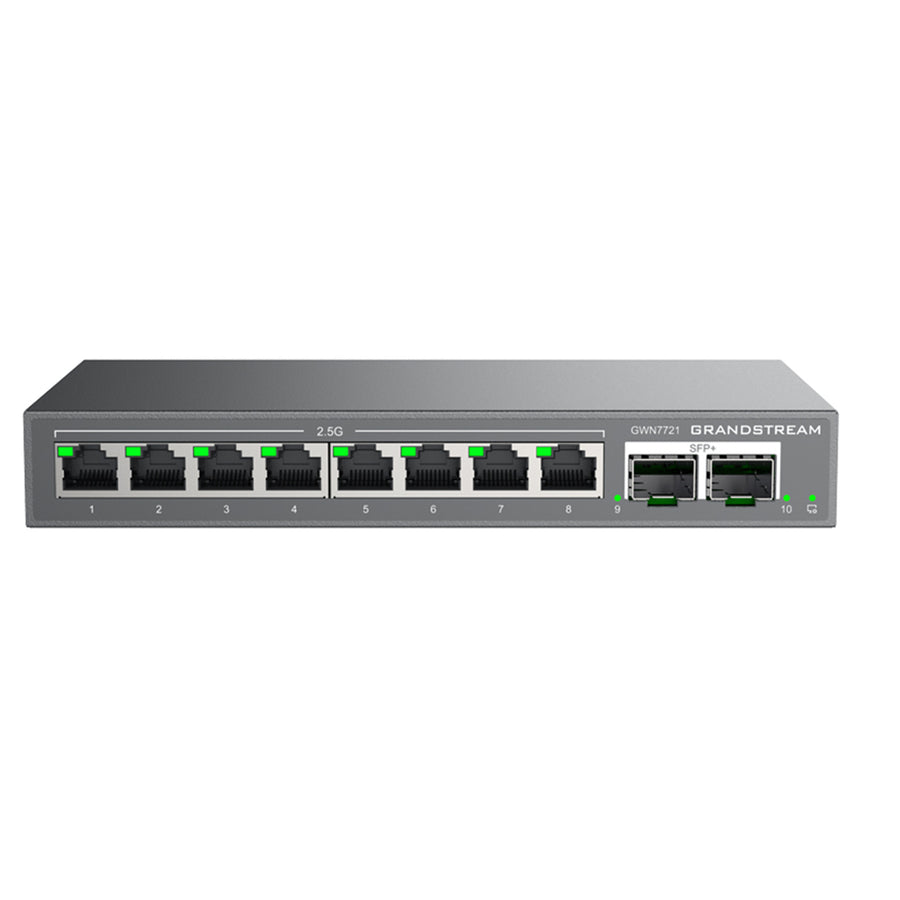 Grandstream GWN7721 - GWN7721 Layer 2-Lite Managed Multi-Gig Switch- 8 x 2.5 GigE- 2 x 10G SFP+  Hardware