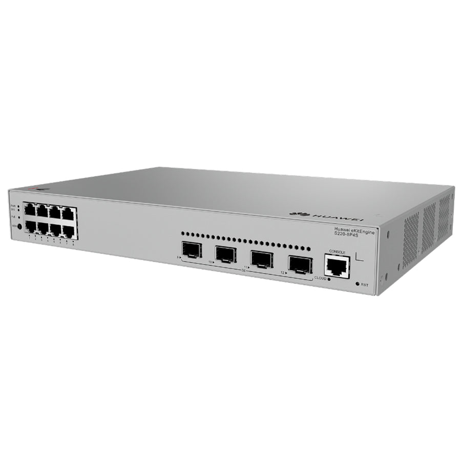 HUAWEI EKIT 98012552 - S220-8P4S(8*10/100/1000BASE-T ports(125W PoE+)4*GE SFP ports built-in AC power)