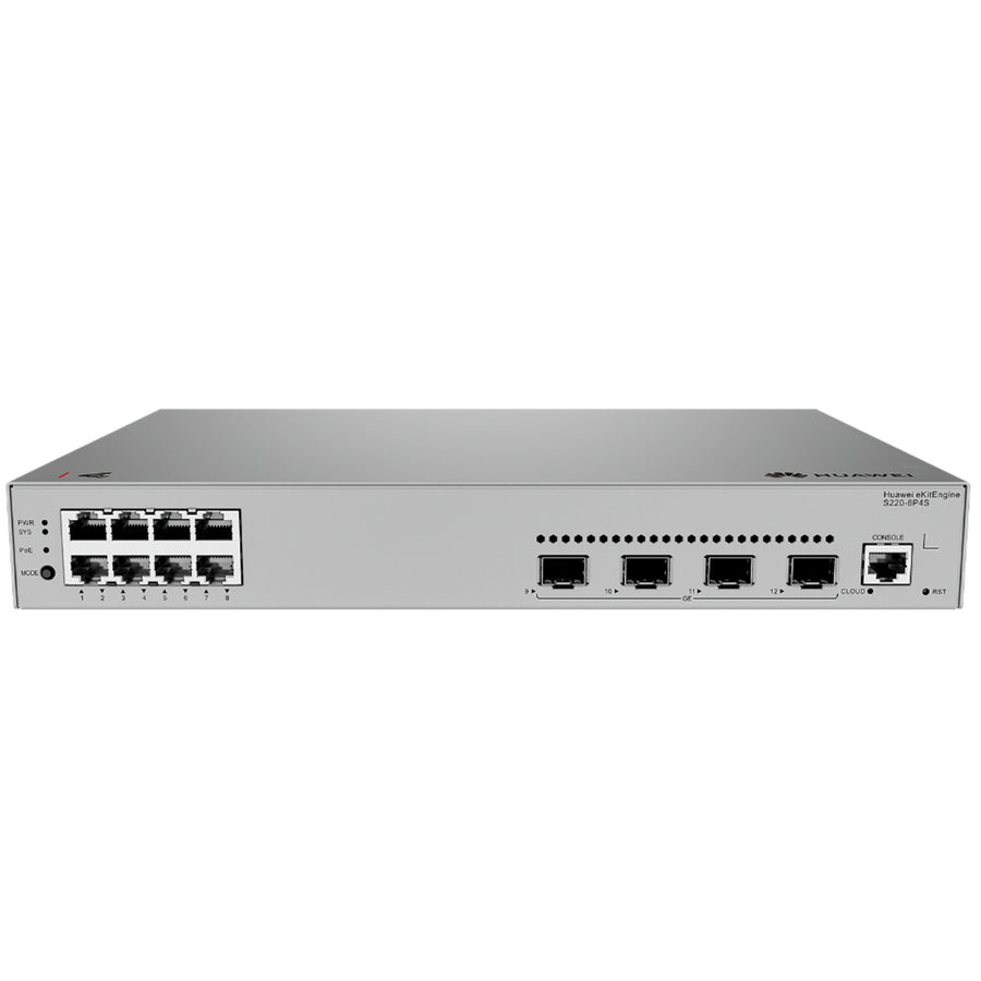 HUAWEI EKIT 98012552 - S220-8P4S(8*10/100/1000BASE-T ports(125W PoE+)4*GE SFP ports built-in AC power)