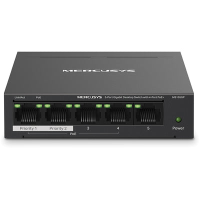 TP-Link MS105GP - Mercusys MS105GP 5 Port Gigabit Switch Steel Case 4x PoE+