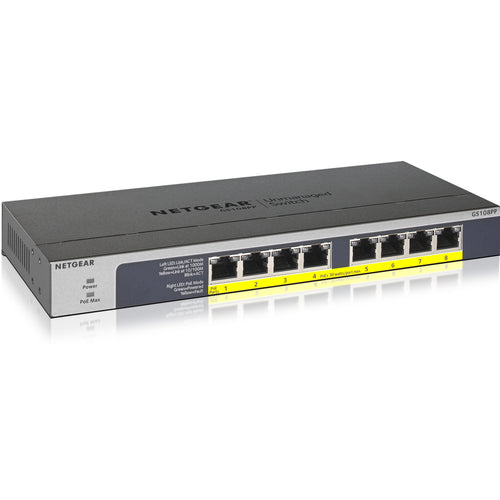 NETGEAR GS108PP 8-PORT POE/POE+ GIGABIT ETHERNET UNMANAGED SWITCH