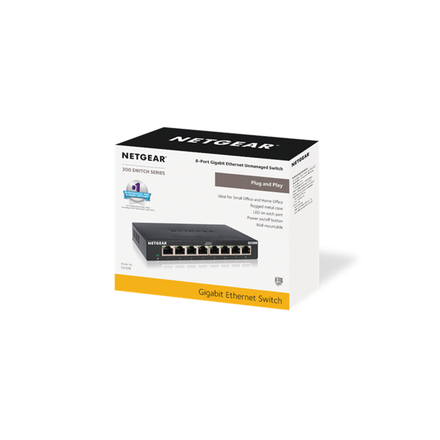 NETGEAR GS308 8-Port Gigabit Unmanaged Switch - 1GbE x8