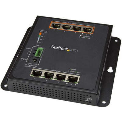 StarTech.com IES81GPOEW - GbE Switch - 8-Port (4 PoE+) - Managed