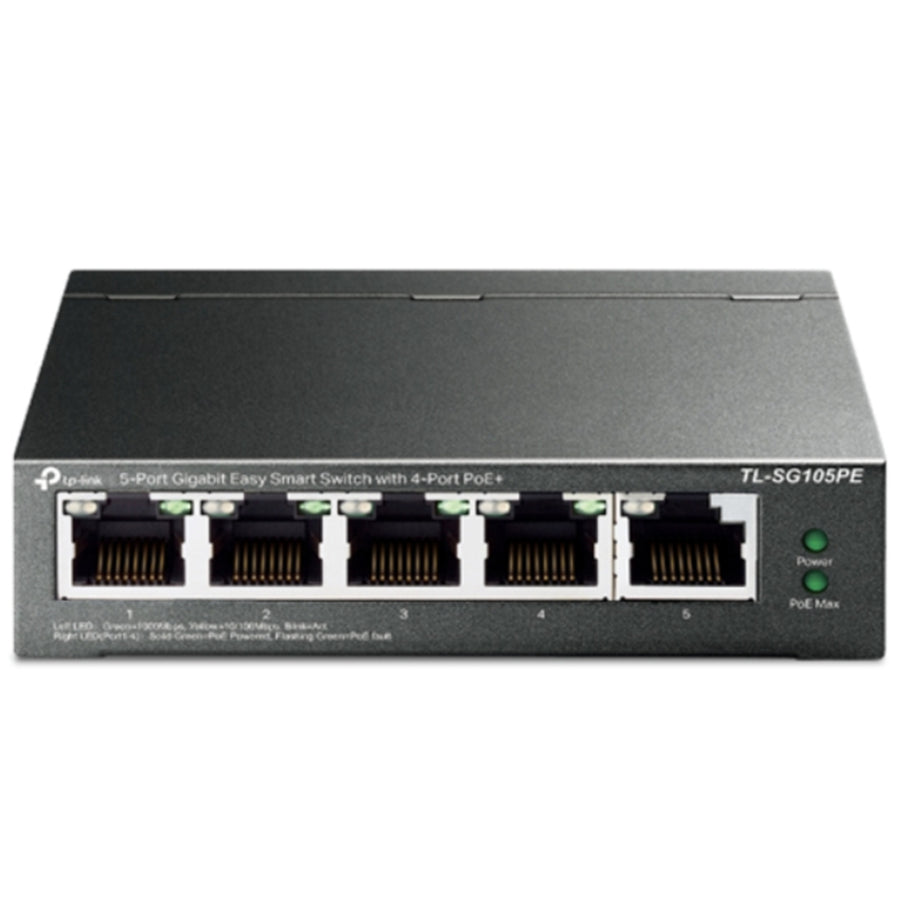 TP-Link TL-SG105PE 5-Port Gigabit Easy Smart Switch with 4-Port PoE+ (Max 65W)