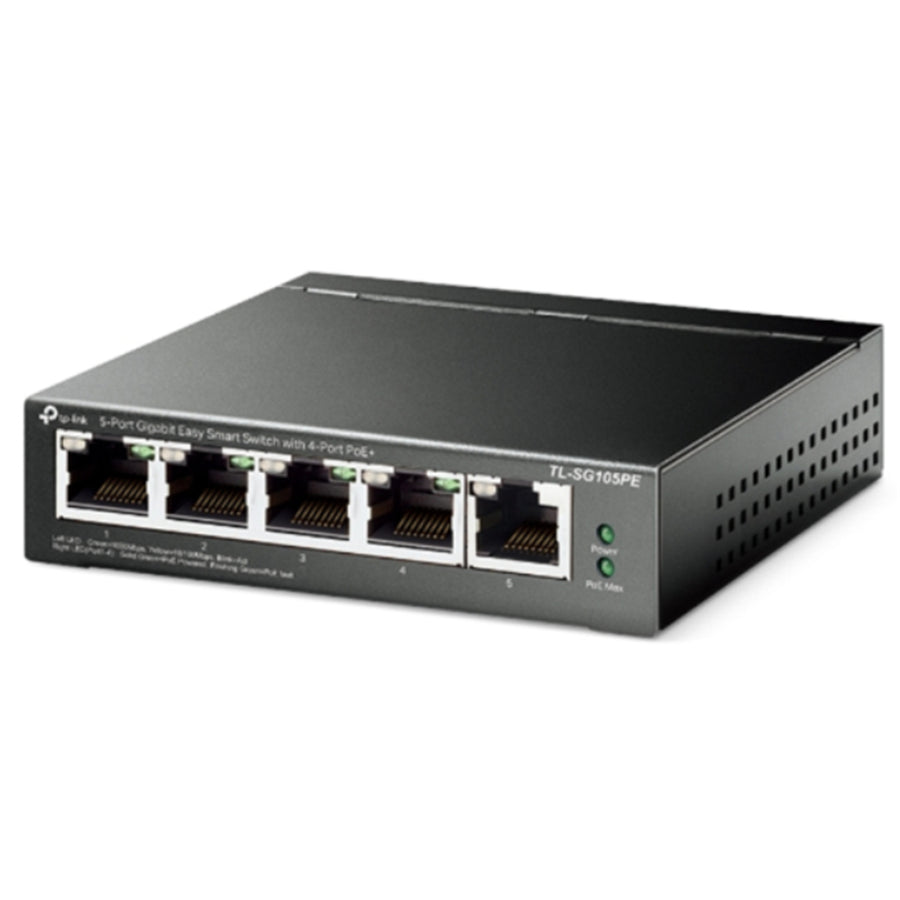 TP-Link TL-SG105PE 5-Port Gigabit Easy Smart Switch with 4-Port PoE+ (Max 65W)