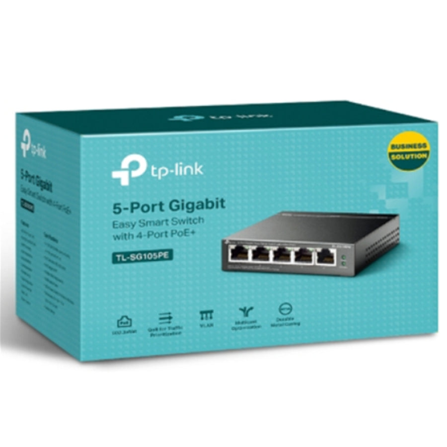TP-Link TL-SG105PE 5-Port Gigabit Easy Smart Switch with 4-Port PoE+ (Max 65W)