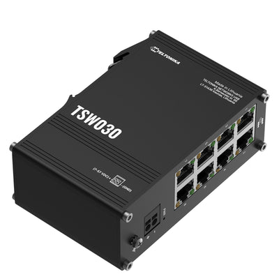 TSW030 - Teltonika TSW030 8 x 10/100 Port Compact DIN Rail Mountable Ethernet Switch