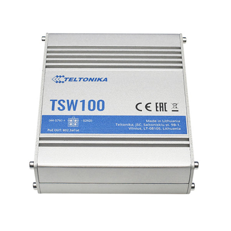 Teltonika TSW100 - 5-Port Industrial Gigabit Ethernet PoE Switch 4x 802.3af/at PoE Ports
