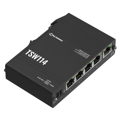 TSW114 - Teltonika TSW114 DIN Rail 5 Port GbE Switch