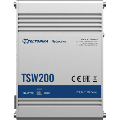 Teltonika TSW200 - 8-Port Industrial Gigabit Ethernet PoE+ Switch with 2x SFP (no PSU)
