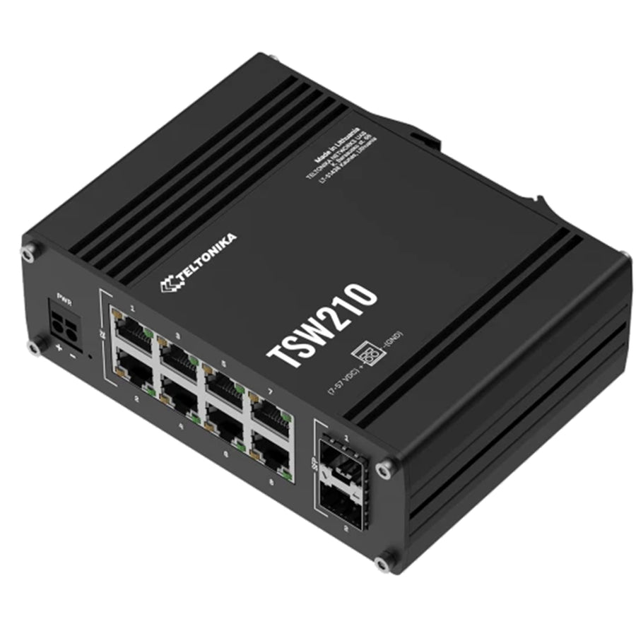 Teltonika TSW210 Unmanaged Industrial Ethernet Switch GbE x 8 / SFP x 2