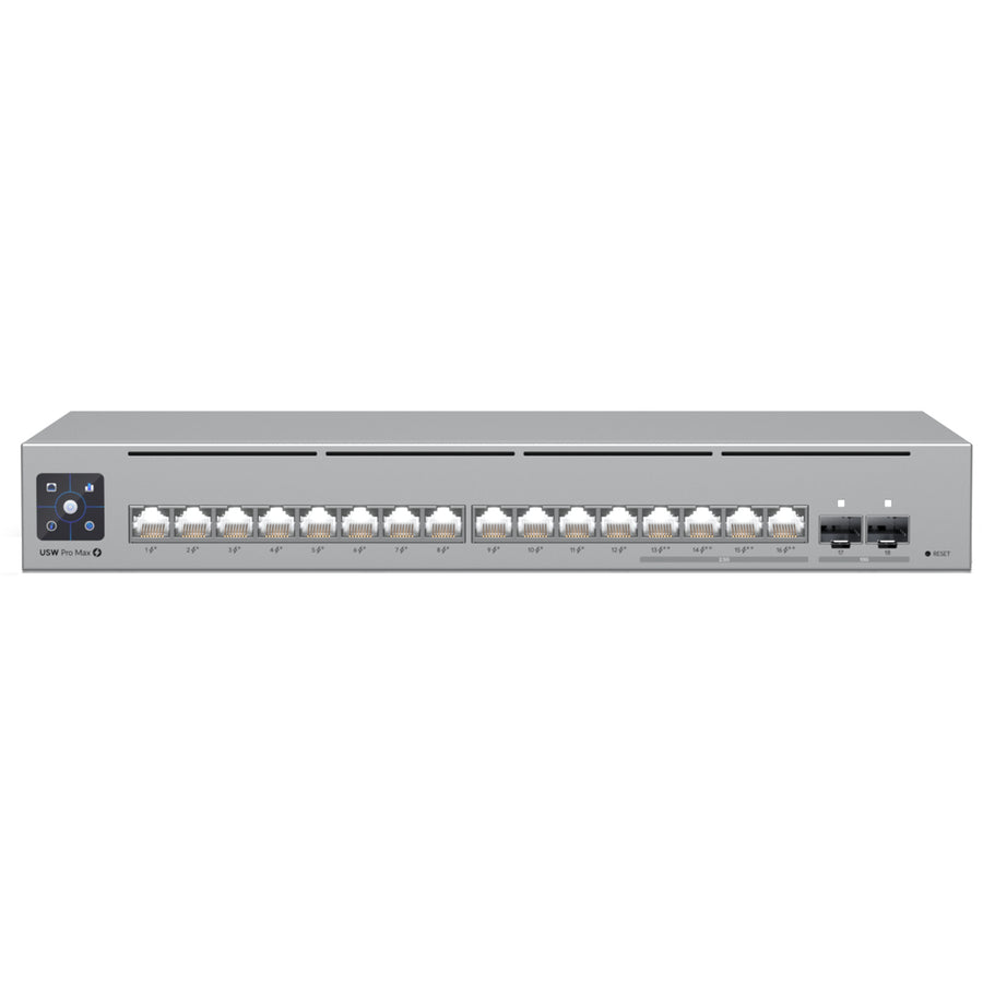 Ubiquiti USW-PRO-MAX-16-POE - UniFi 16-port Layer 3 PoE++ Switch with Etherlighting 2.5GbE