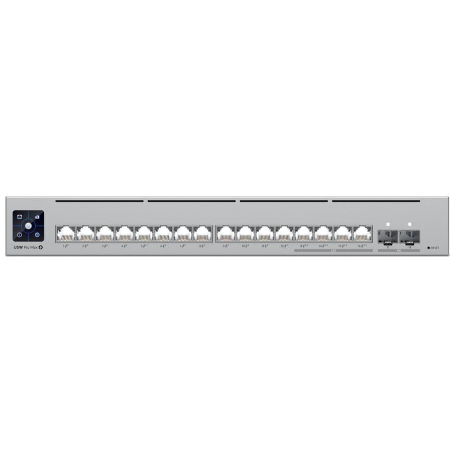 Ubiquiti USW-PRO-MAX-16-POE - UniFi 16-port Layer 3 PoE++ Switch with Etherlighting 2.5GbE