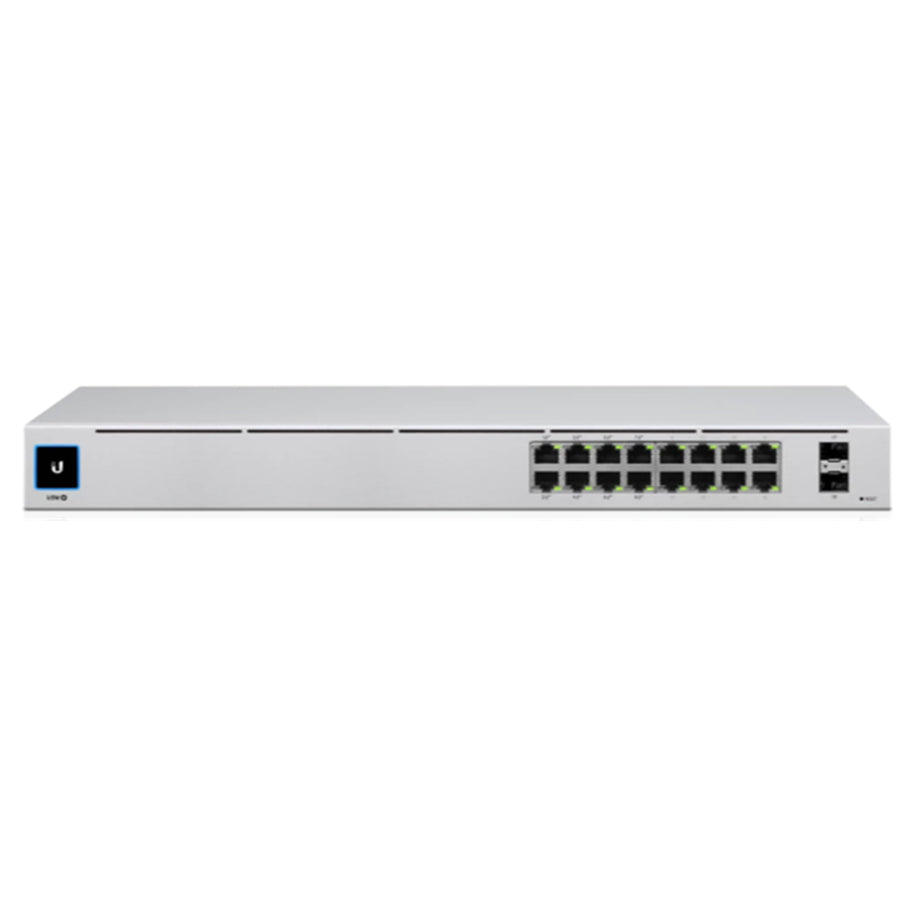 Ubiquiti UniFi USW-16-POE 18-Port Gigabit L2 Managed PoE Switch (42W) - SFP x2, 1GbE x8, 1GbE PoE+ x8