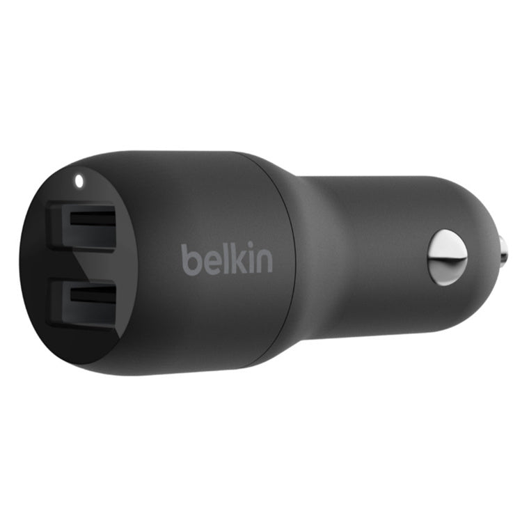 Dual USB-A Car Charger 12W X2 BLK