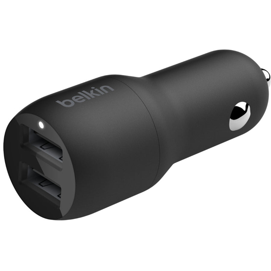 Belkin BoostCharge 24W Kfz-Ladegerät mit zwei USB-A-Anschlüssen und USB-A-auf-USB-C-Kabel