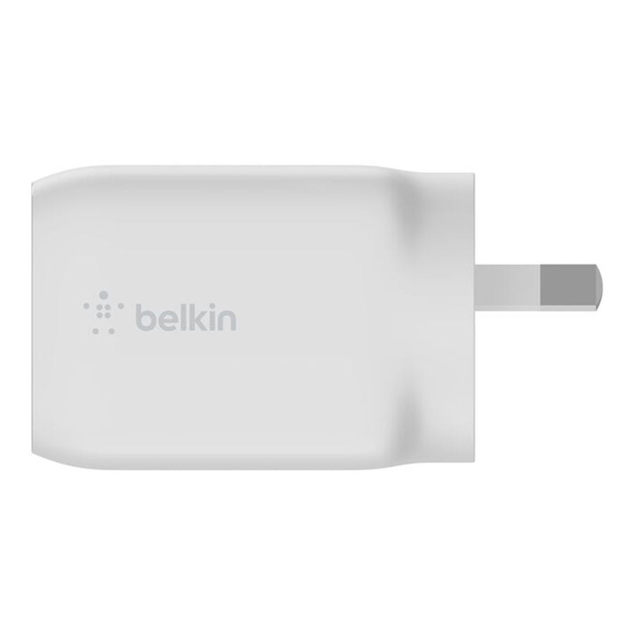 Belkin BoostCharge 65W Dual USB-C GaN Wall Charger - White