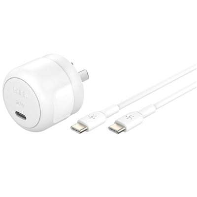 Belkin BoostCharge Compact USB-C Wall Charger 30W with USB-C to USB-C Cable