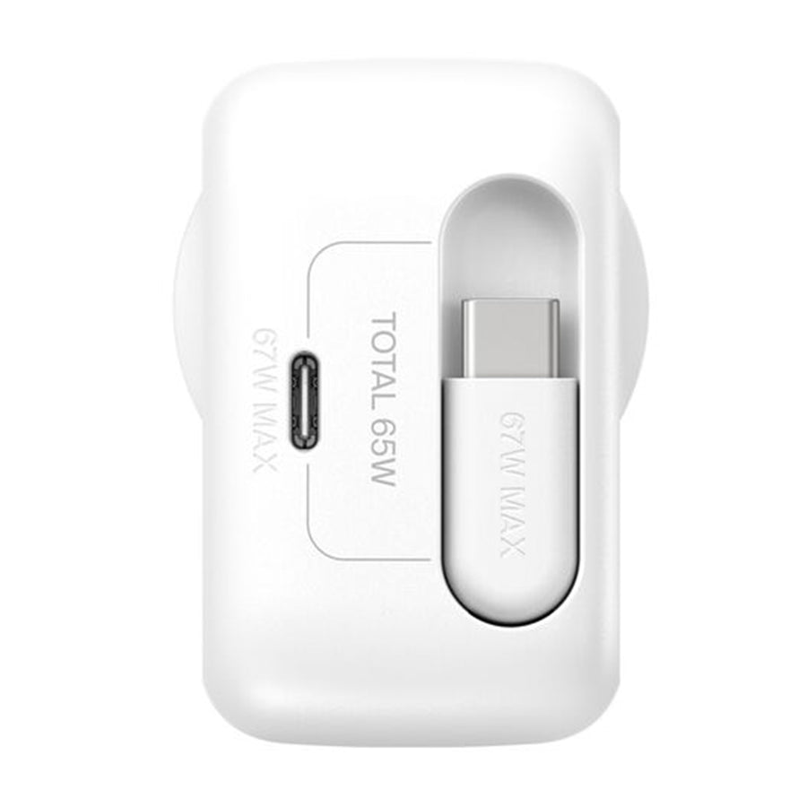 Belkin BoostCharge Pro 67W Single USB-C Port With Retractable USB-C cable GaN Wall Charger