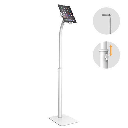 KONIC Universal Anti-Theft iPad Tablet Floor Stand - Height Adjustable - Security Lock - Silicone EVA Pad - Compatible with most 7.9"-11" Apple iPad and Samsung Galaxy Tablet