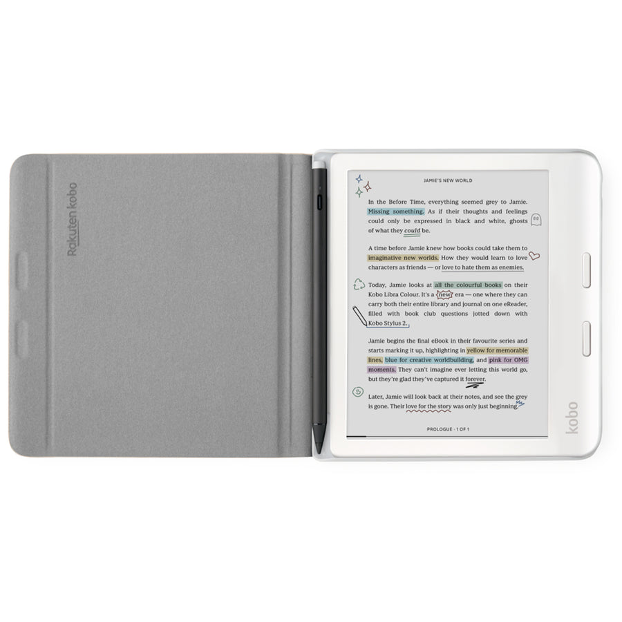 N428-AC-SB-N-PU - KOBO LIBRA COLOUR SAND BEIGE NOTEBOOK SLEEPCOVER